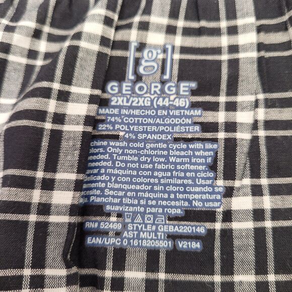 George 3 Pack Men's Woven Boxer Antimicrobial, Moisture Wicking, Tag-Free 2XL - Picture 8 of 12